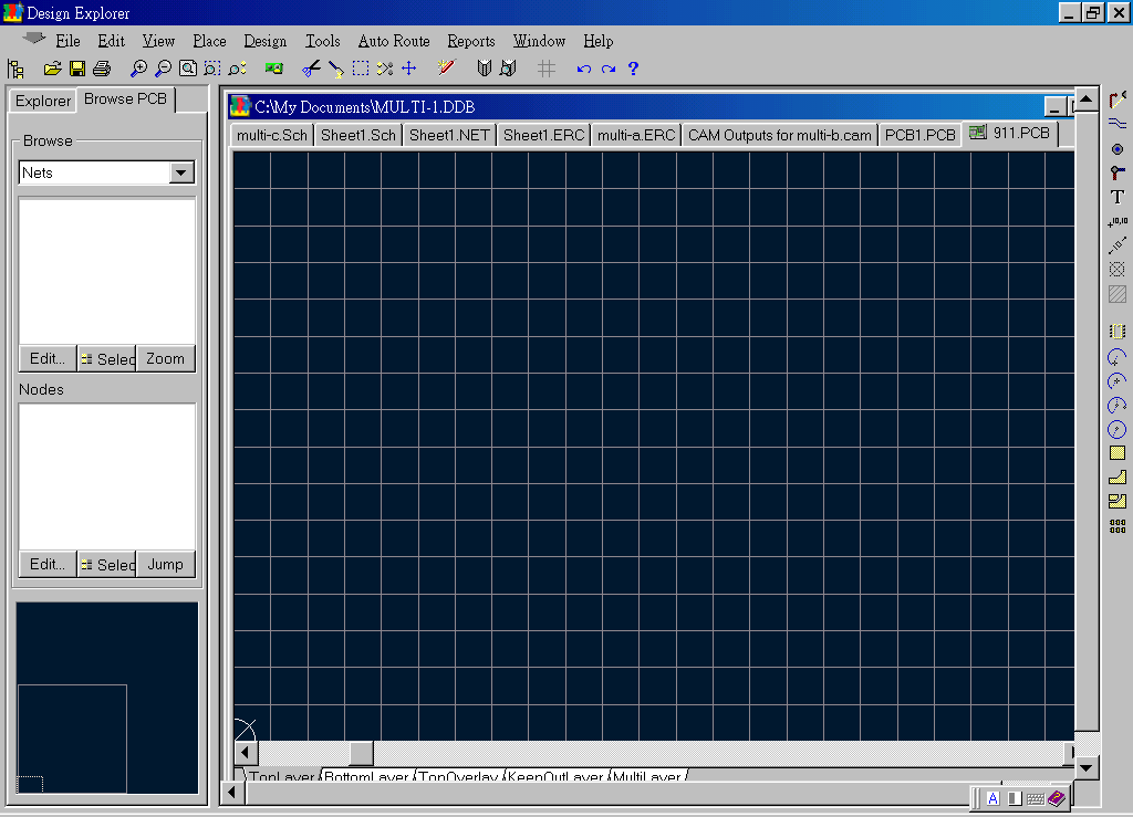 先預(yù)備一個PCB編輯環(huán)境，不必設(shè)置邊界。